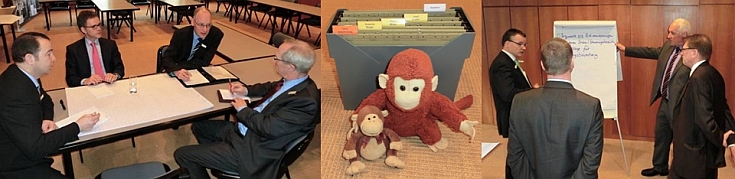 Teilnehmer der Sparkasse Rhein-Nahe am Seminar ‚Führen mit Zielen’ und Manfred Stöhr im Februar 2013.