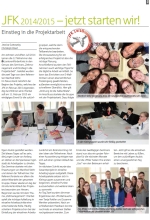 Artikel zum JFK-Projekt 2014 in der Sparkasse Ingolstadt